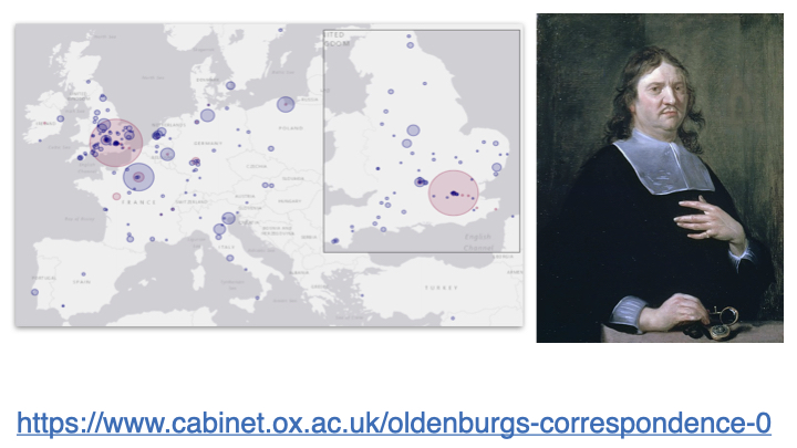 Oldenburg's correspondence map. 